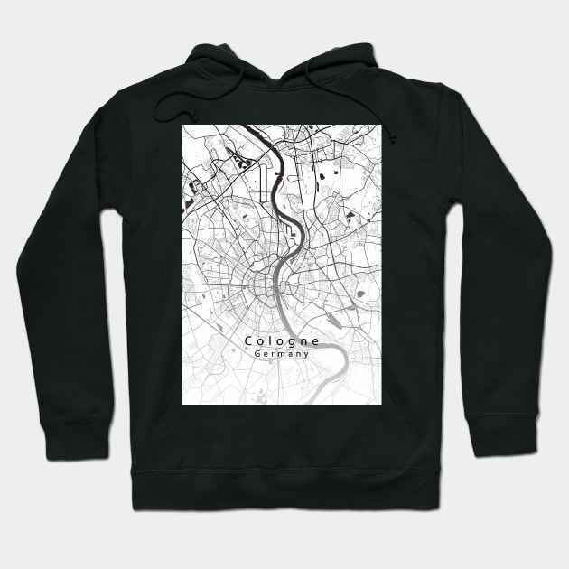 Cologne Germany City Map Hoodie by Robin-Niemczyk